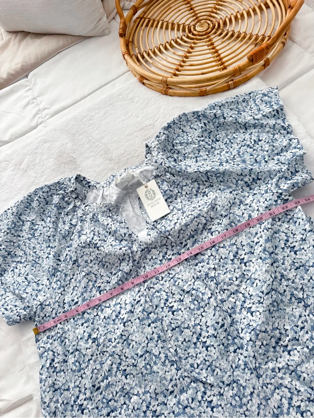 Tuckernuck Hyacinth House Davis Dress Blue Floral V- Neck NWT